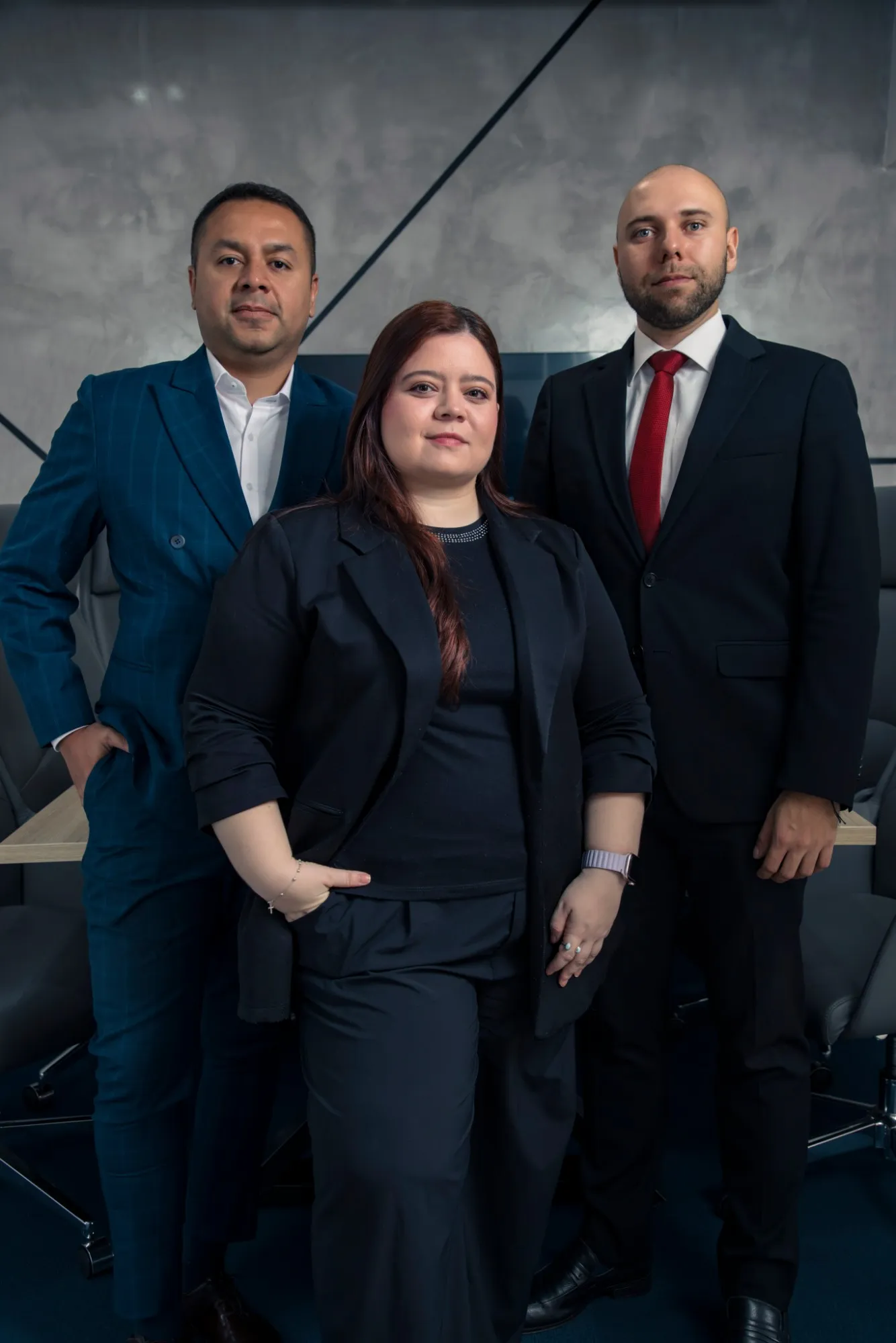 Johan Flórez, Daniela Ángel y Luis Gabriel Hernández, socios fundadores de Efficia